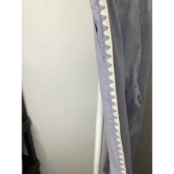 MØN RENN Lisle Pant - Light Blue Women’s Size Large (12) Embroidered Pants $189 - Picture 4 of 9